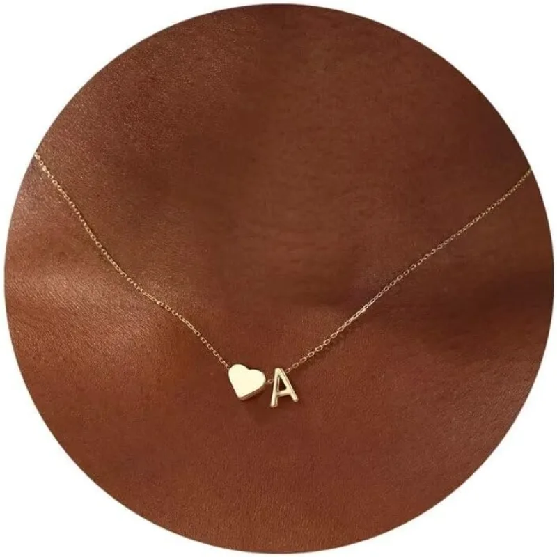 Christmas Gifts for Grandkids - Dainty 18K Gold  Heart Initial A-Z Letter Pendant Necklace Stocking Stuffers for Girls Jewelry