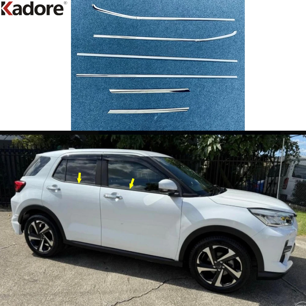 For Toyota Raize 2019 2020 2021 2022 2023 2024 2025 Steel Car Bottom Window Frame Sill Trims Molding Garnish Strip Accessories