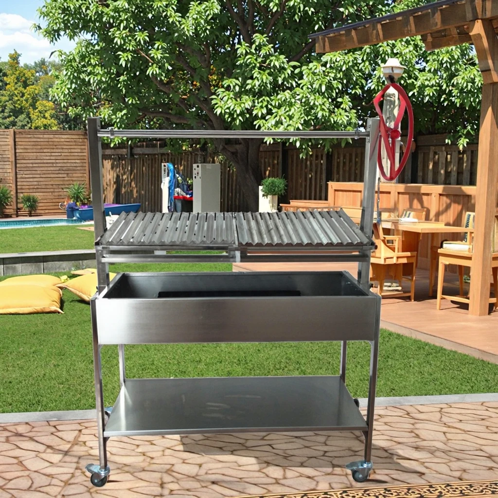 高さ調節可能なポータブル折りたたみ家庭用ステンレス鋼耐火バーベキューグリル炭素鋼キッチン用石炭燃料