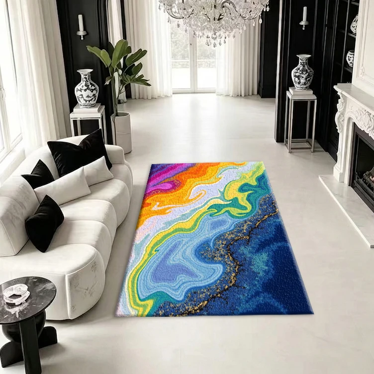 Butterfly Print Carpet Floor Mat, Elegant and Exquisite Rug for Bedroom and Living Room, Suitable for Home Interior Decoration