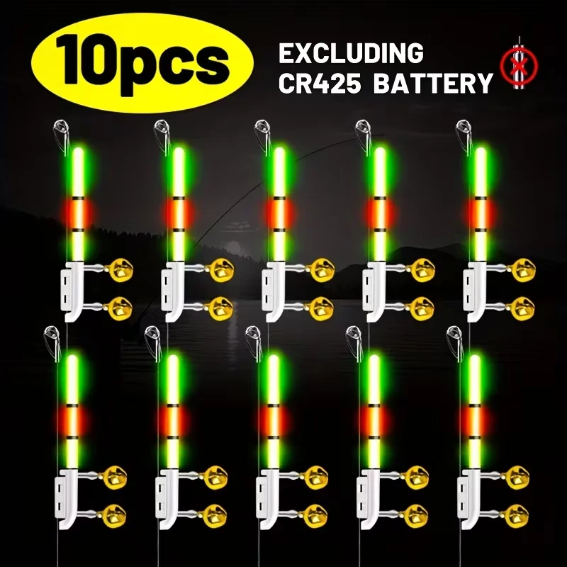 

Индикатор наживки, светодиодная световая палочка, колокольчик, высокая видимость, подходит для скальной рыбалки и дальнего заброса (без батарей).