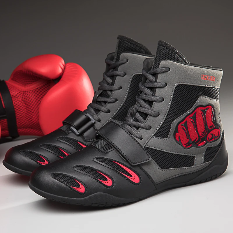

Men Boxing Shoes Non-Slip Training Comfortable Fitness Male High Top Wrestling Shoes Struggle Top Quality Brand Sport Sneakers