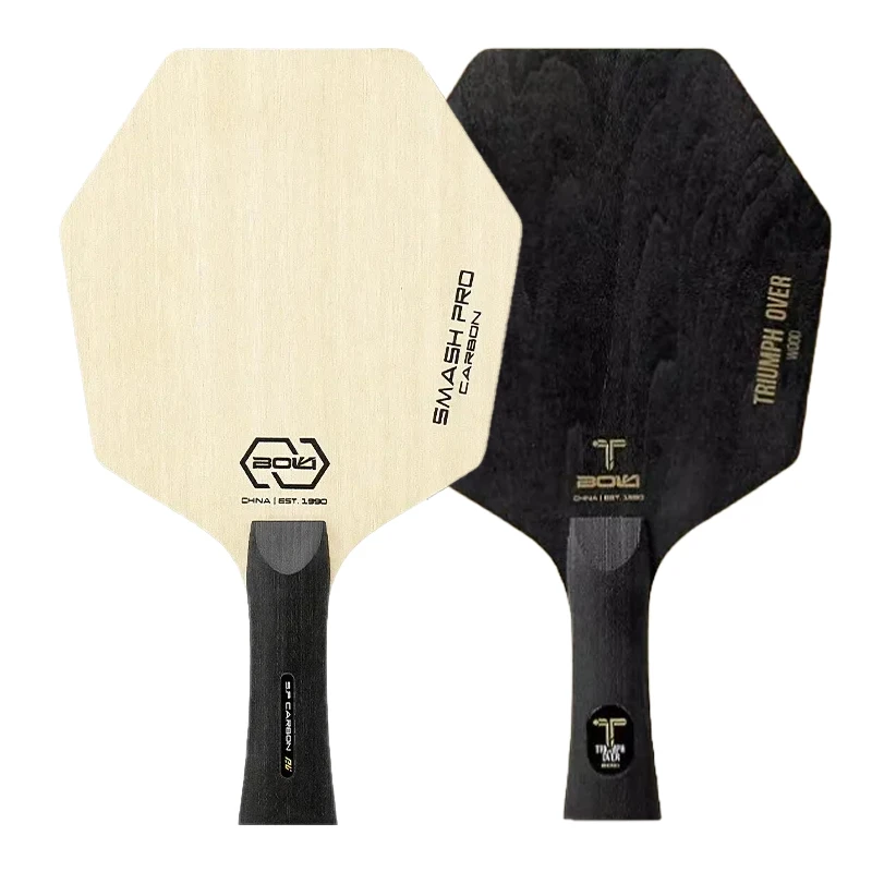 

Hexagon 5/7-layer Pure Wood Increase Hitting Area Yellow Blue Carbon Ayus Professional PingPong Paddle for Tranning Offensive