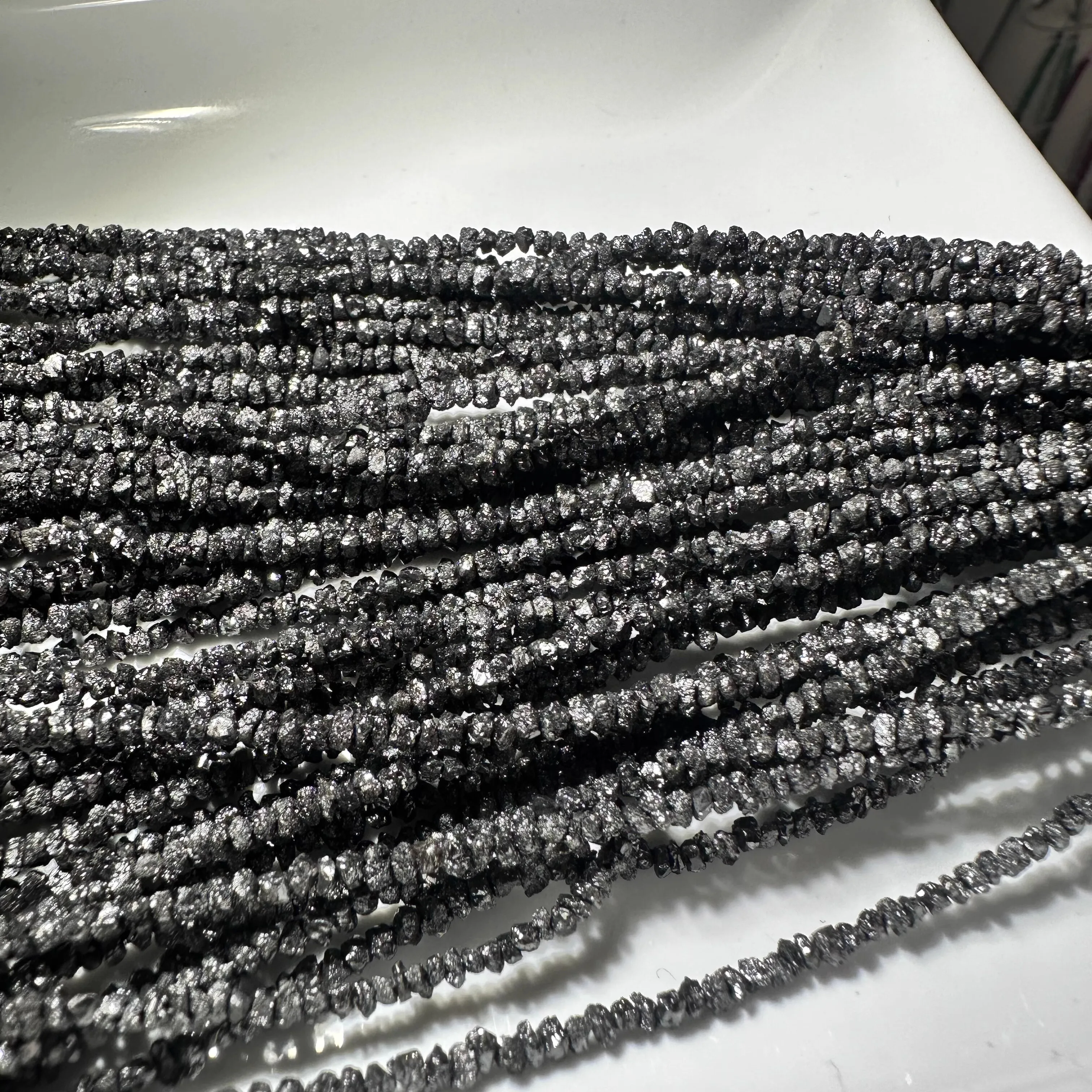 5A LOOSE BEADS  Diamond black gray matte baroque 2-3mm 38cm wholesale for DIY  jewelry necklace