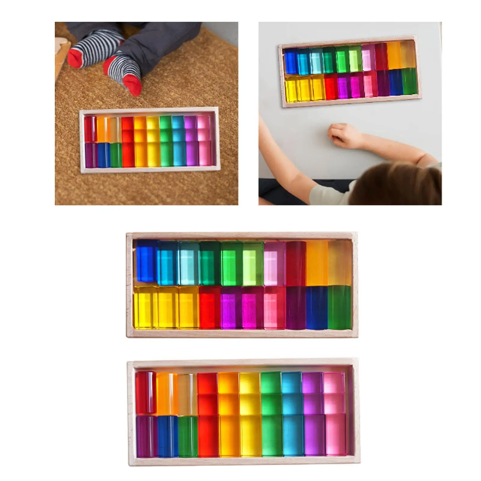 Bausteine-Set für Kinder, Würfelblock-Set, Farbe lernen, Stapelspiel, Acrylwürfel, Stapelspielzeug für Weihnachtsjungen und Kleinkinder