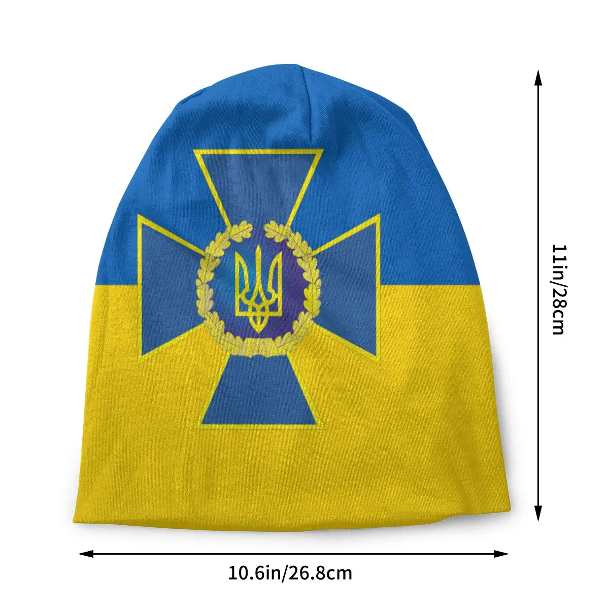 Security Service Of Ukraine Logo Beanies Caps Unisex Outdoor Winter Warm Knitted Hat Adult Ukrainian Trident Cross Bonnet Hats