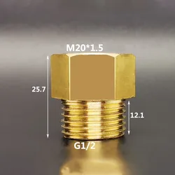 M20x1.5 Metric Female To 1/8'' 1/4'' 3/8'' 1/2'' BSP Male Thread Brass Reducer Bushing Pipe Fitting Coupler Connector Adapter