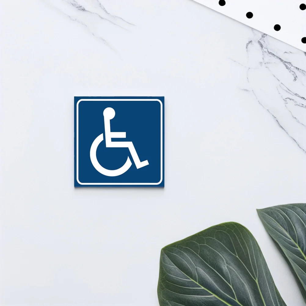 4 pegatinas azules para discapacitados, resistentes al agua, fáciles de aplicar para centros comerciales interiores y exteriores, hospitales, parques, accesibilidad