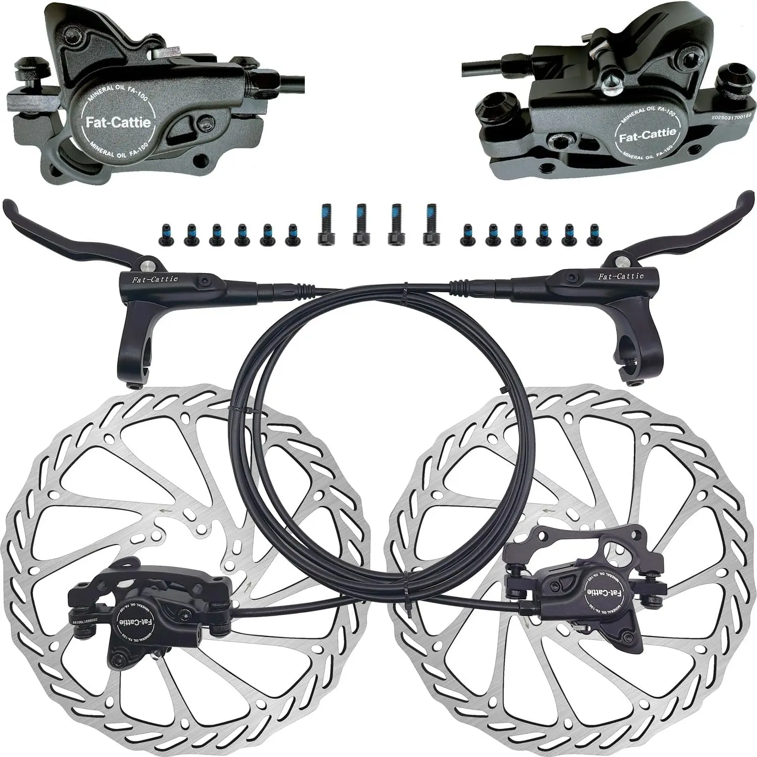 

Hydraulic Disc Brake Kit 160mm Rotors for Mountain Bike e-Bike Road Bike Black