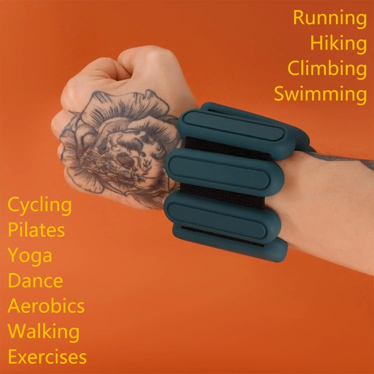 STONESAM Adjustable Wrist & Ankle Weight-Set of 2 (1lb), Wearable Wrist Bracelets for Yoga, Dance, Barre, Pilates, Exercises, Ca