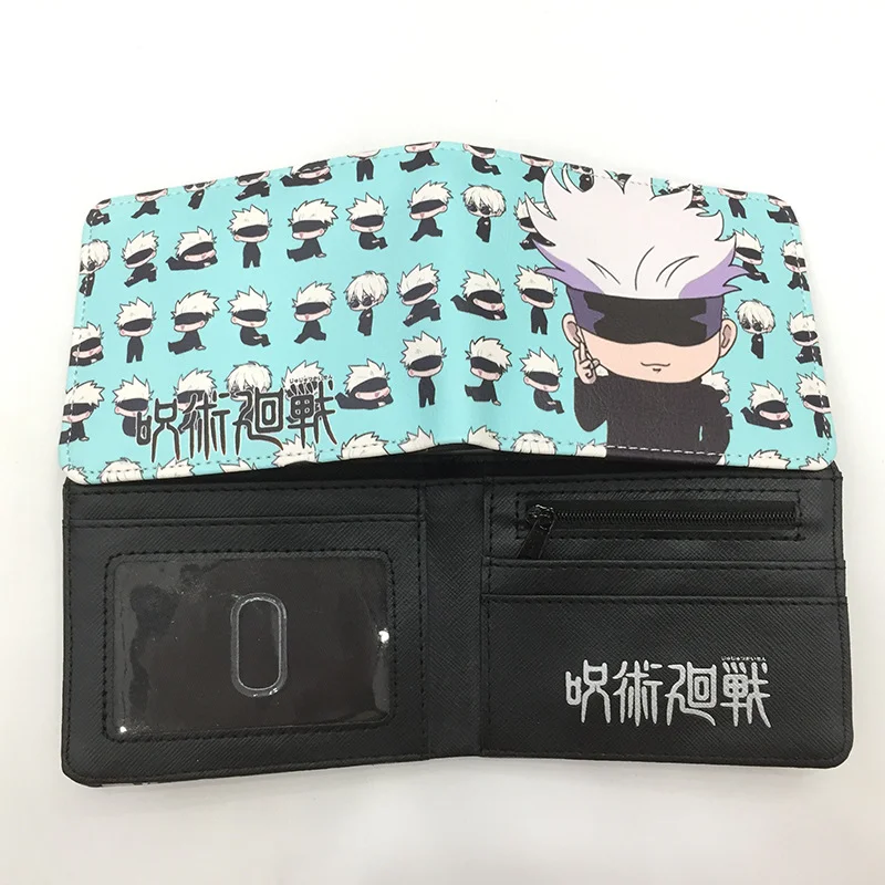 Jujutsu Kaisen Wallets Anime Foldable PU Coin Purse Men Bank ID Card Holder Card Clip Bag Cartoon Cosplay Clutch Wallet Gift Toy