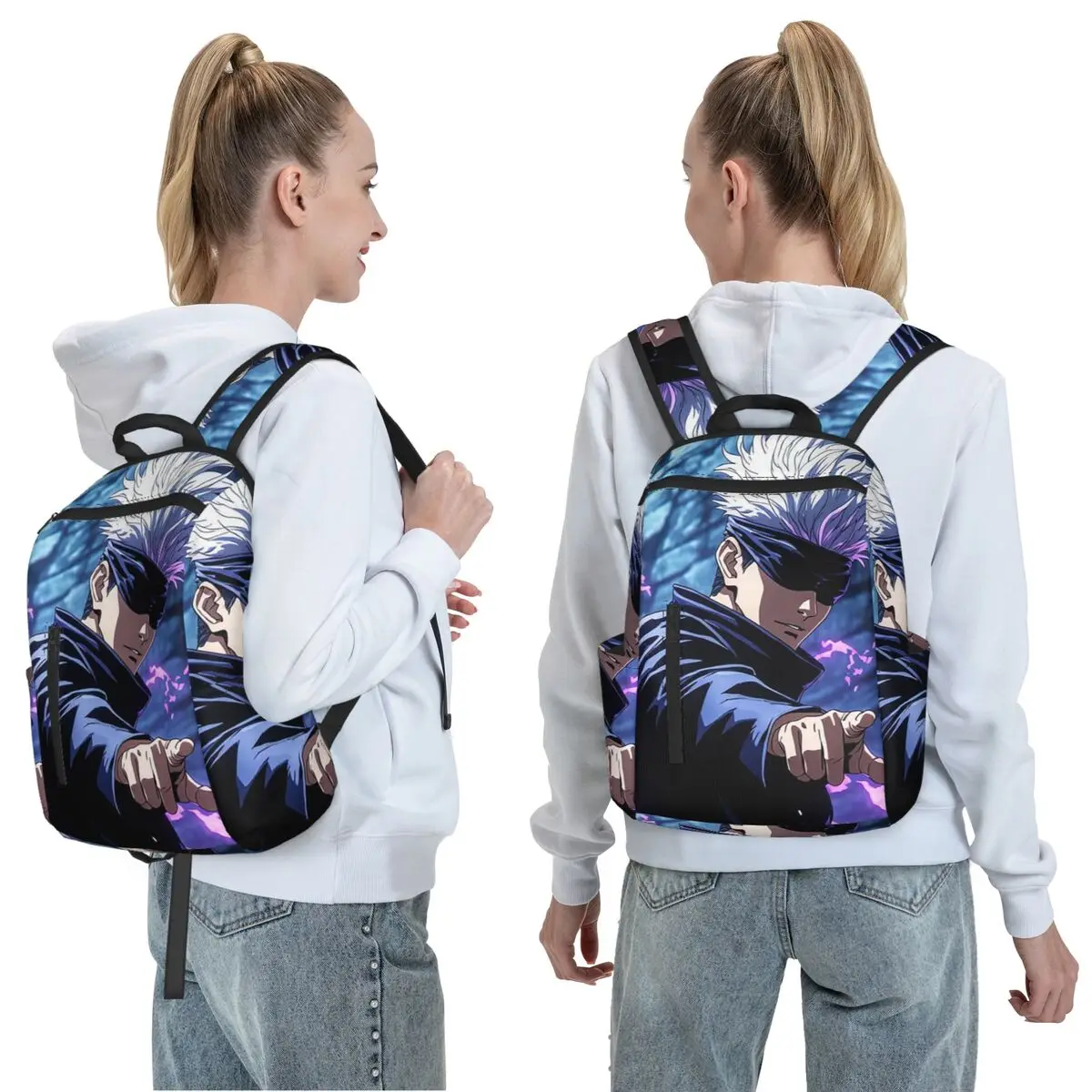 Satoru Gojo Anime Jujutsu Kaisen Backpack Daypack Large Capacity Boys Girls BookBag School Bag Shoulder Bags for Men Women