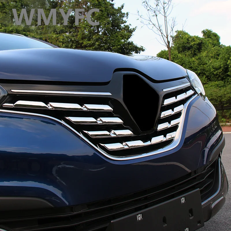 For Renault Kadjar ABS Chrome Front Mesh Grille Bumper Cover Trim Insert Bonnet Garnish Molding Guard Protector 2015 2016 2017