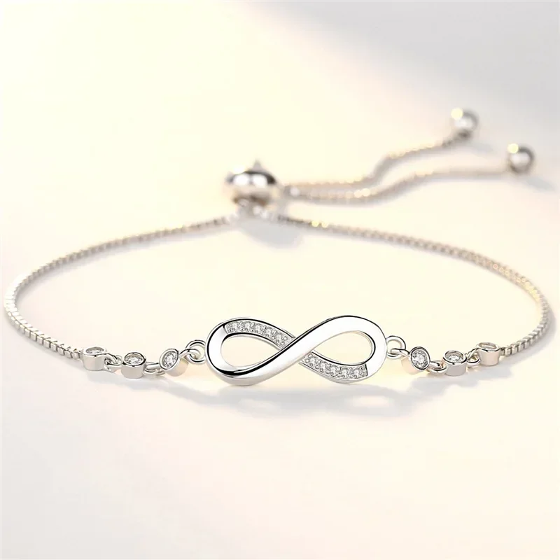 wholesale fine 925 Sterling Silver pretty Crystal Bracelets for Women Jewelry Party Wedding Lovely Valentine's Day Gifts y2k