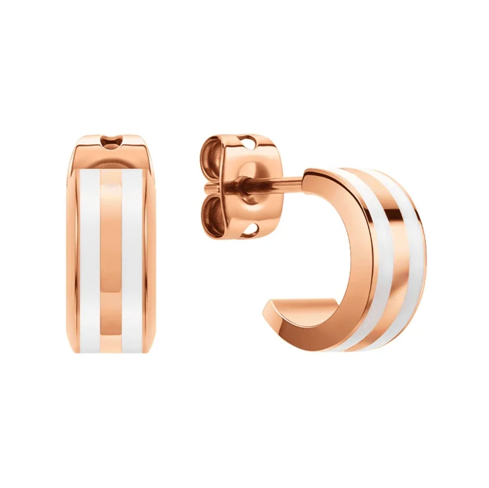 Exquisite high-end stainless steel semi-circular oil droplet DW earrings, a gift for girlfriends