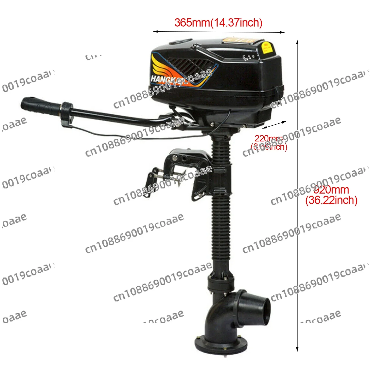 HANGKAI 1000W 48V Electric Outboard Motor 4  Jet Pump Fishing Boats Engine