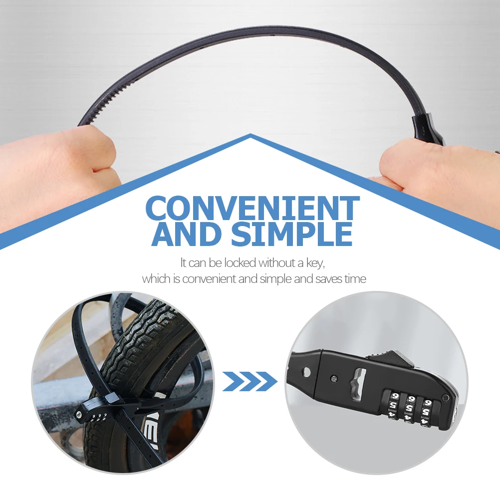

Heavy Duty Anti-Theft Bike For Mountain Bikes Scooters Cycling Outdoor Use Cable Security Tie Lock Portable Metal Bicycle Lock