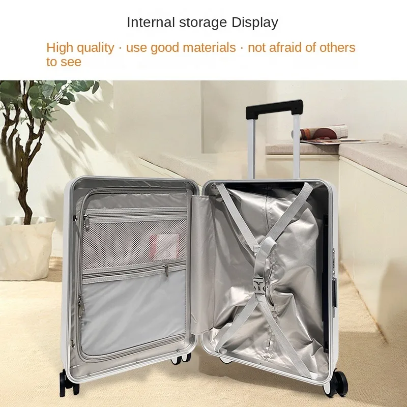 2024 New Baby Mother Suitcase PC Double Pull Rod Lazy Sit to Ride on Trolley Luggage With Seat Cushion 20" Rolling Travel Bag