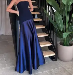 Women Elegant Off Shoulder Patchwork Bodycon Dress Sexy Bustier Sleeveless Long Dress Summer Fashion Draped Solid Party Dresses