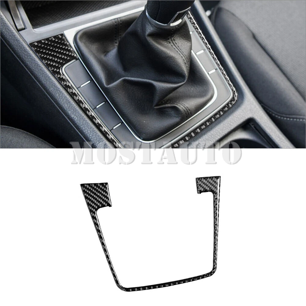 For Volkswagen VW Golf 7 GTI MK7 Carbon Fiber Interior Center Console Gear Shift Box Frame Trim Cover 2014-2019（2 Color） Style A