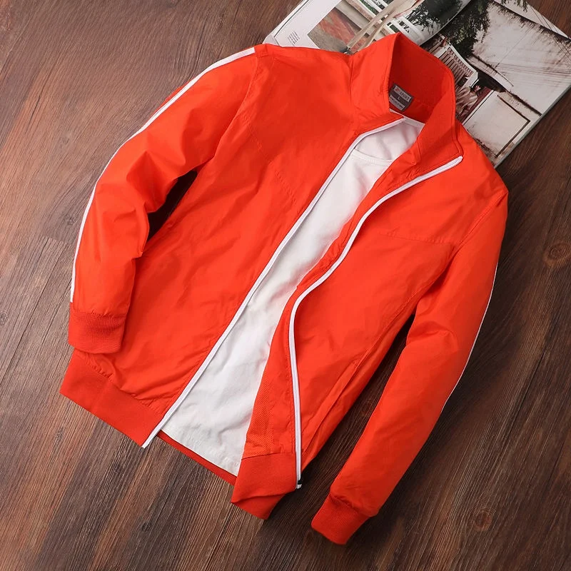 

Мужская повседневная приталенная куртка с воротником-стойкой, весна-осень, модная верхняя одежда из комфортного материала, высокое качество