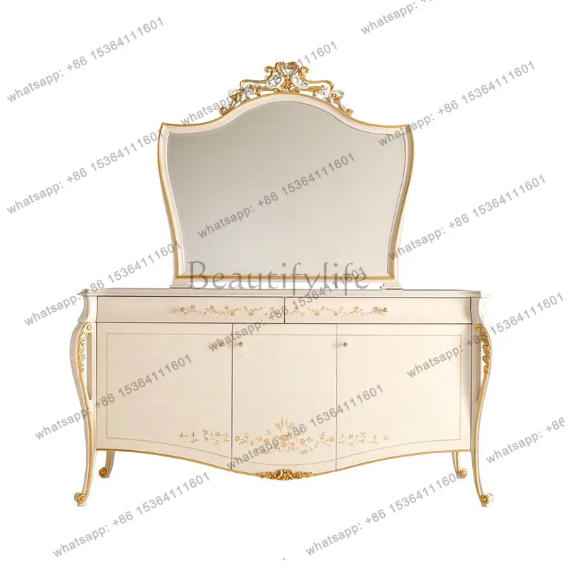 

European carved dining side cabinet French restaurant storage household decoration display cabinet furniture