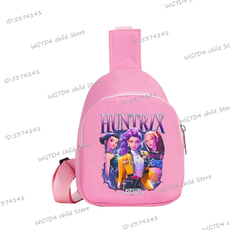 New Kids Chest Bag KPop Demon Hunters Printed Lightweight Single Shoulder Crossbody Bag Hot Movie Children Girl Boy Chest Bag