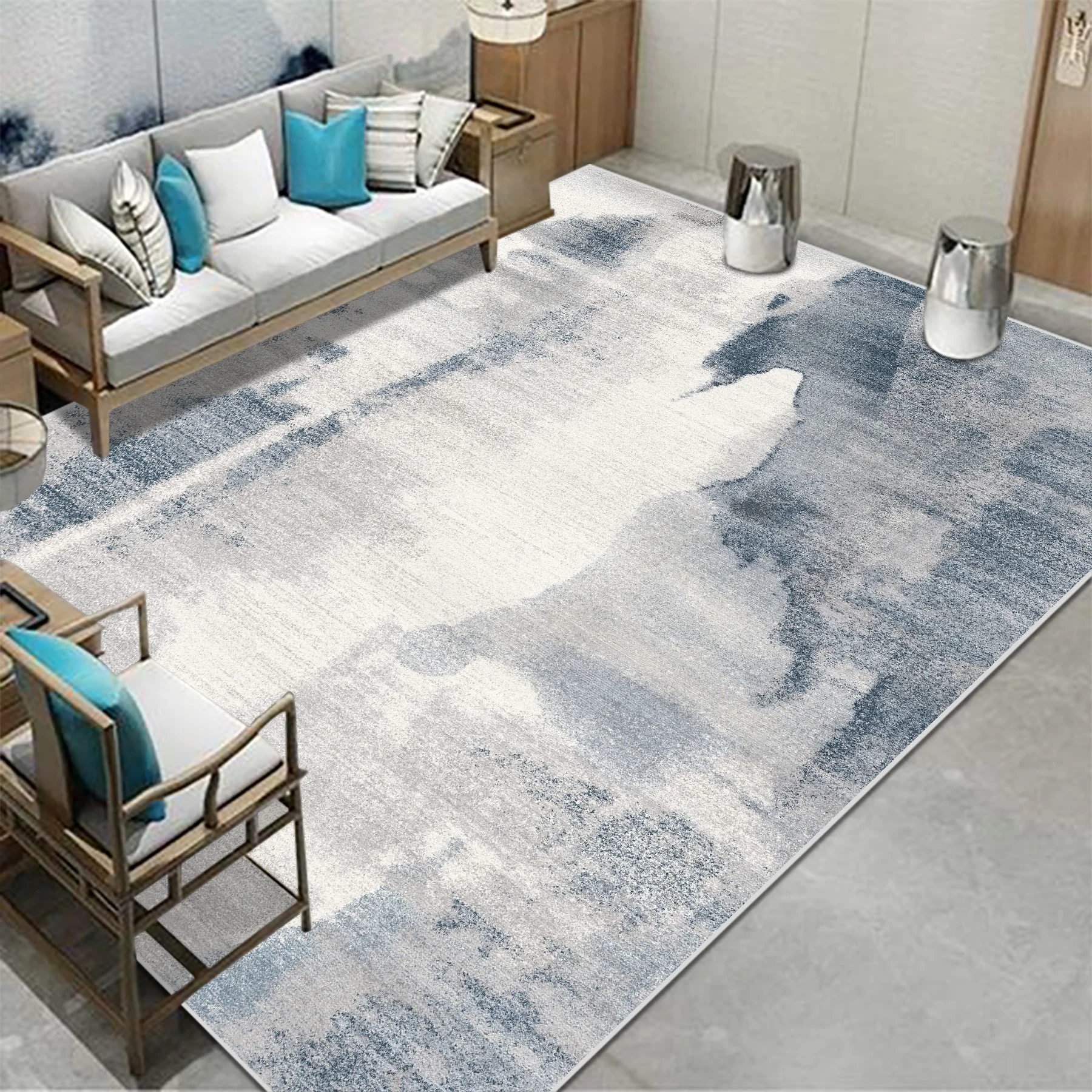 

Abstract Carpets for Living Room Modern Home Large Rug Hall Sofa Side Grey Rug Bedroom Decoration Bedside Foot Mat Soft Non-slip