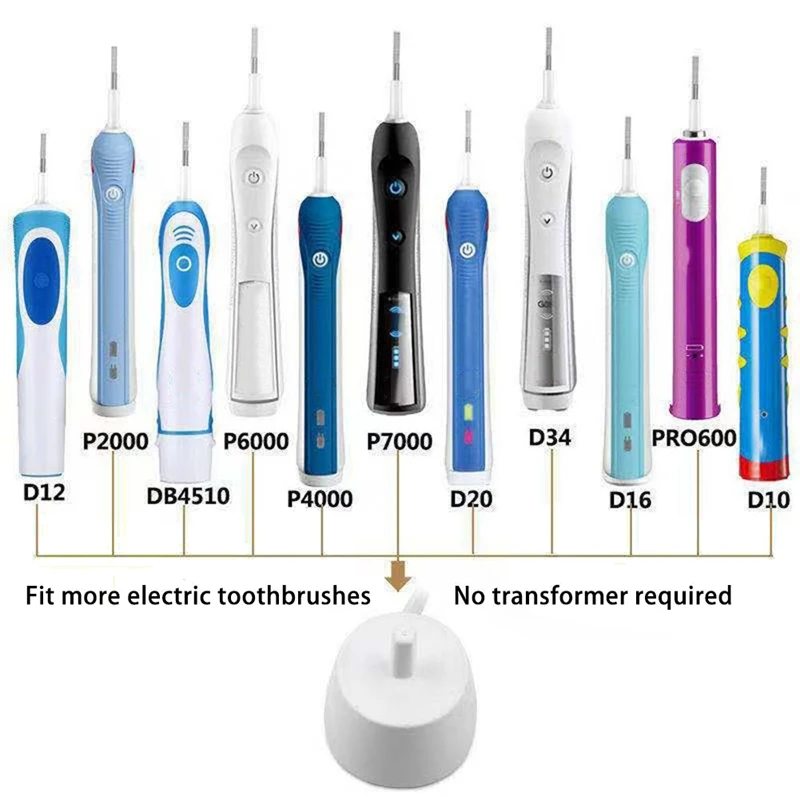 Repuesto para Braun Oral B Series 3709 D12 D16 D20/89 00D36 P2000, soporte para cepillo de dientes eléctrico, cargador, enchufe europeo