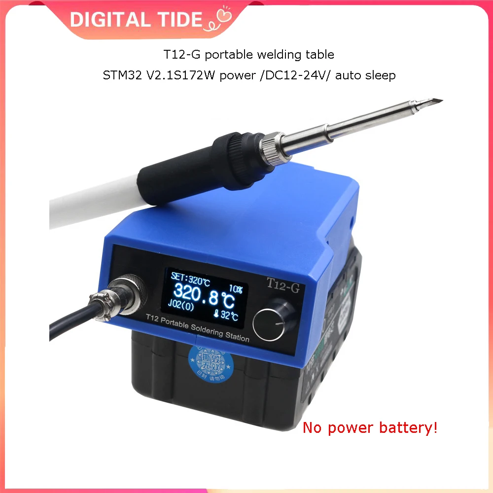 

Беспроводная паяльная станция T12, электрический припой для 18 В, 1830, литиевая батарея, сварочный утюг «сделай сам» (без батареи)