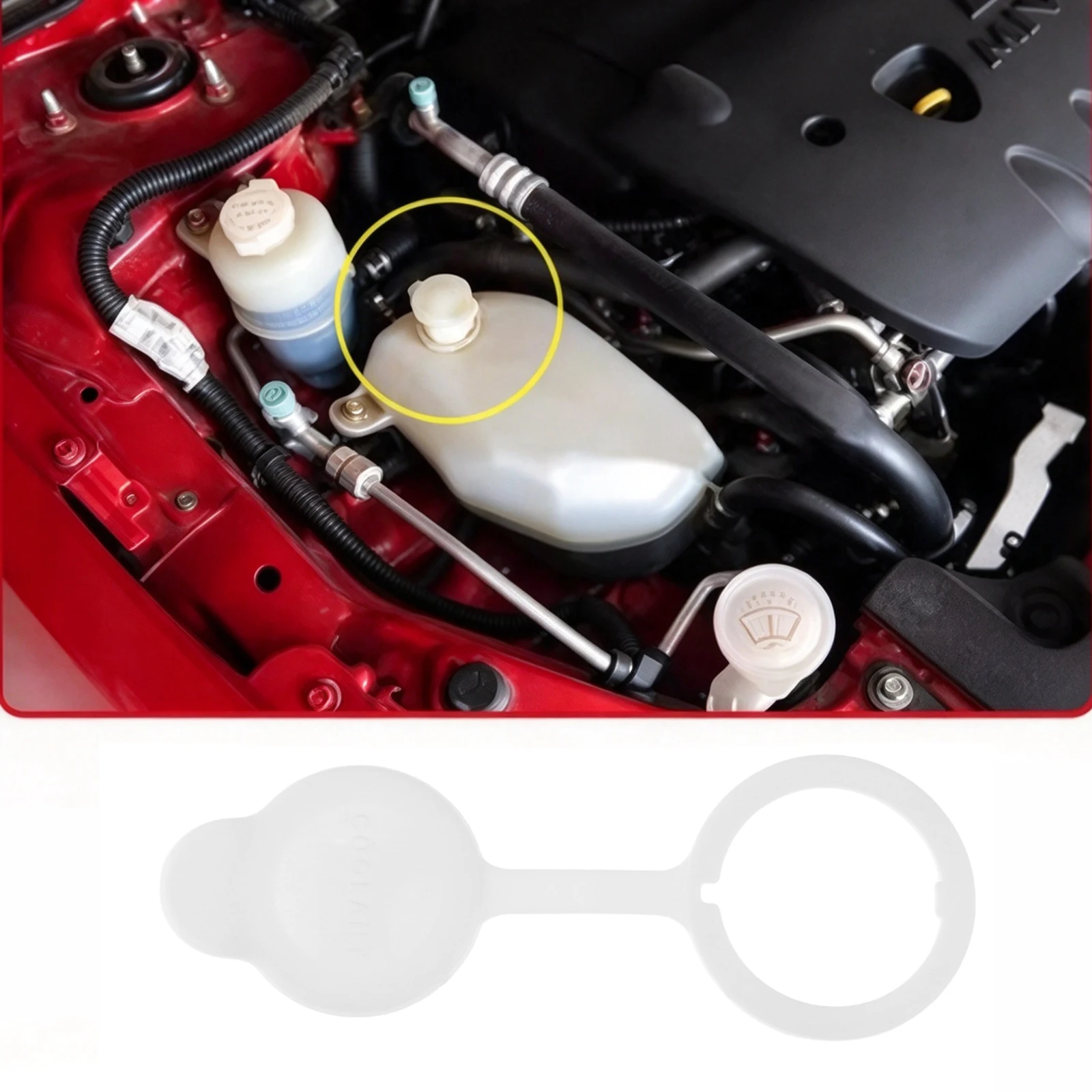 Plastic Car Coolant Radiator Condenser Overflow Reservoir Tank Cap Cover White MR597536 1375A339 for Mitsubishi Outlander Lancer