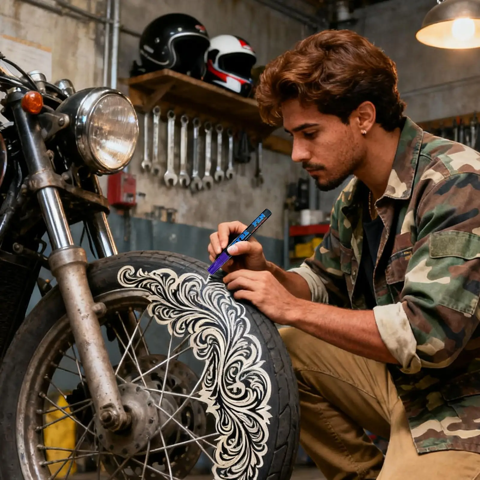 Tire Lettering Paint Pen Erasable Weatherproof Non-Fading Quick Dry Tyre Drawing Marker Car Wheels Lettering Paint Pen For