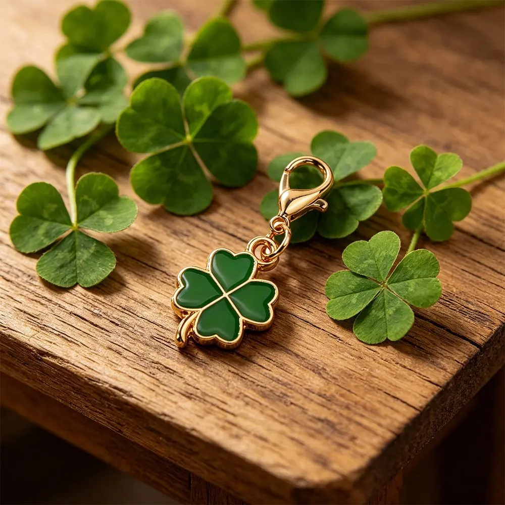 Best Wishes Good Luck Lucky Clover Keychain Ornaments Cute Bag Hanging Friendship Four Leaf Clover Pendant Key Decor