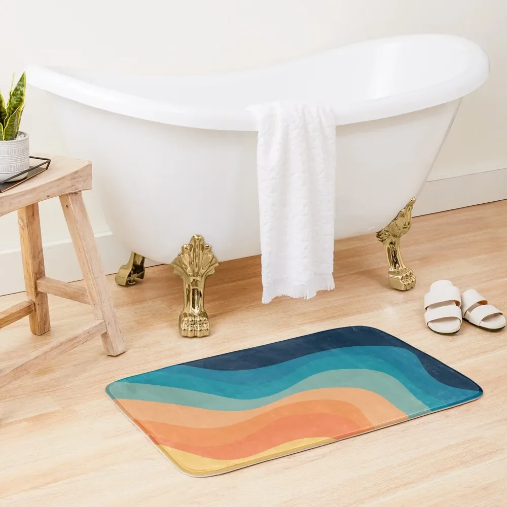 

Retro style waves decoration Bath Mat Bath Rugs For Bathroom Bedroom Carpet Bathroom Rug Bathroom Gadgets Mat
