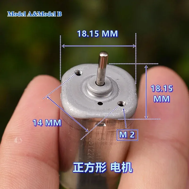 Minebea Rotor 6 Kutub Mini 18MM * 18MM Motor Persegi DC 6V-12V 8200RPM Torsi Besar Mesin Poros Ganda Mikro DIY Model Mainan Kereta Rel
