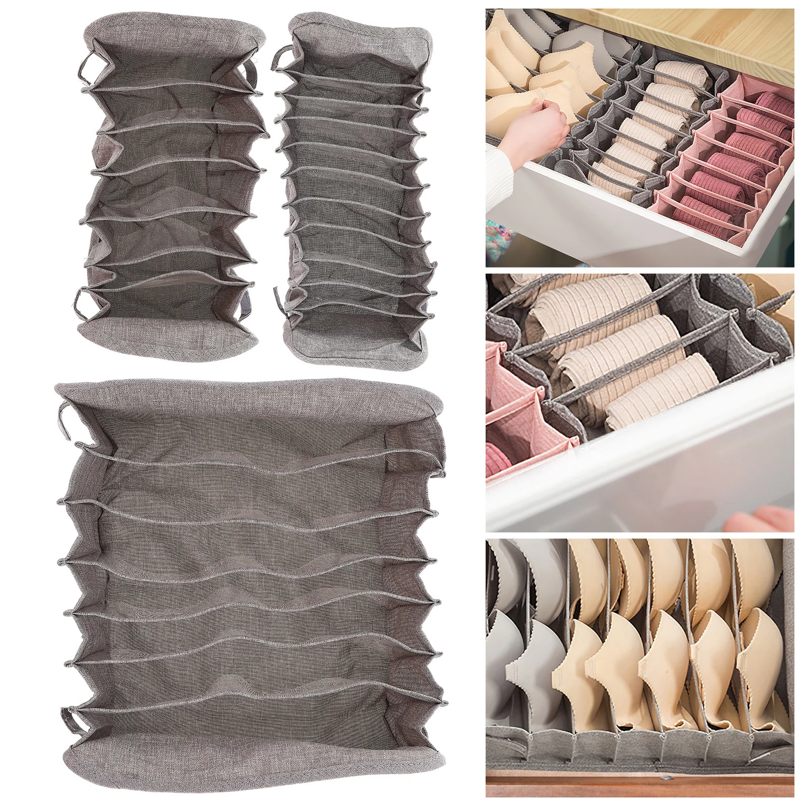 

3Pcs Underwear Storage Containers Sock Drawer Organizer Household Storage Box Dresser Drawer Organizers