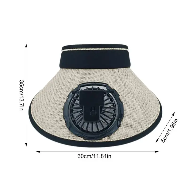 USB Charging with Fan Hat Hollow Top Hat USB Charging Sunscreen Breathable Cooling Fan Hat Large Brim Sunscreen Cap UV