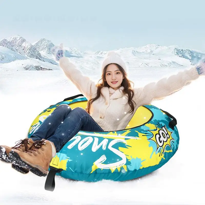 Snow Tubes For Sledding Winter Snow Tube For Sledding Inflatable Heavy Duty Snow Ski Tube For Outdoor Sledding With Thickened