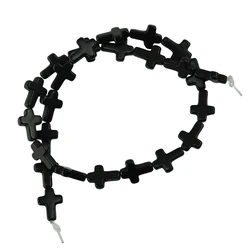 2 sizes 16x12mm 10x8mm black mixed colors synthetic Howlite turquoise cross loose beads