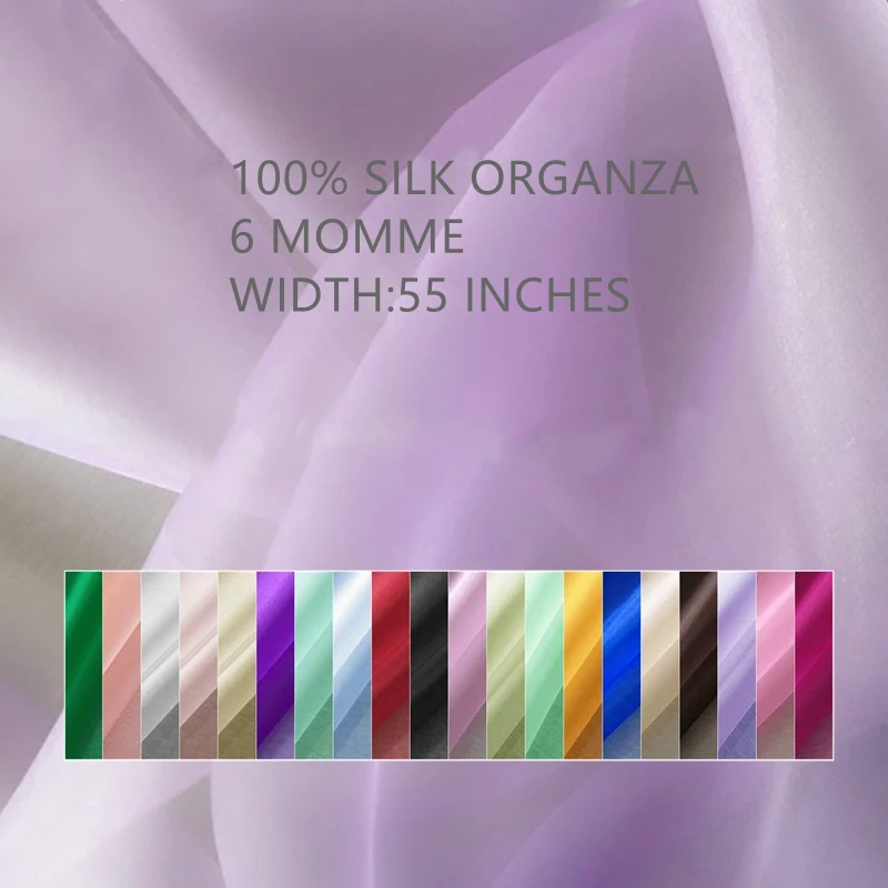 Tissus 100% soie Organza pour couture 6 mm largeur 55 \