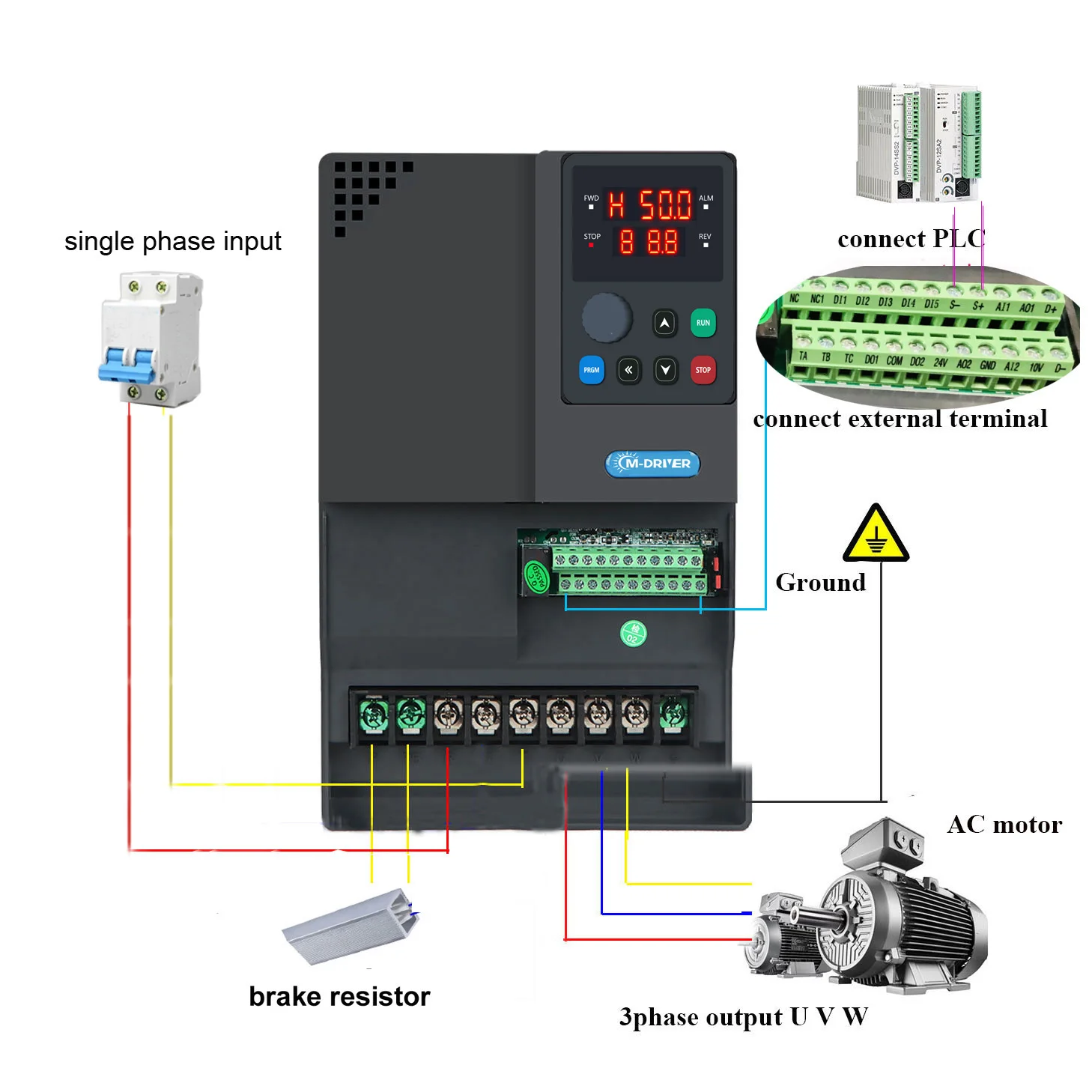 5.5kw Frequency Converter 60hz to 50hz Single Phase 220v Variability Speed drive Variator 7.5HP