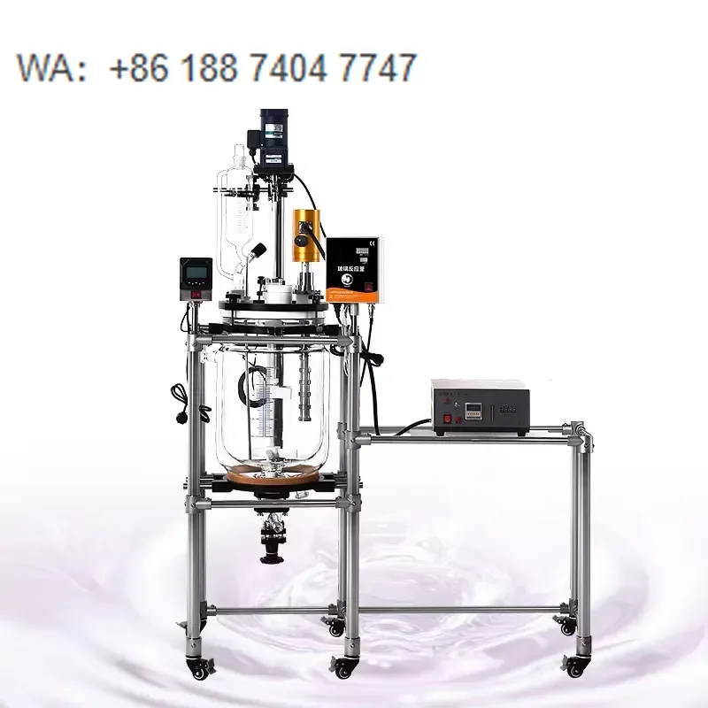 Customized 1L to 100L Laboratory Stirrer Jacketed Glass Ultrasonic Reactor with High Precision PH Meter for