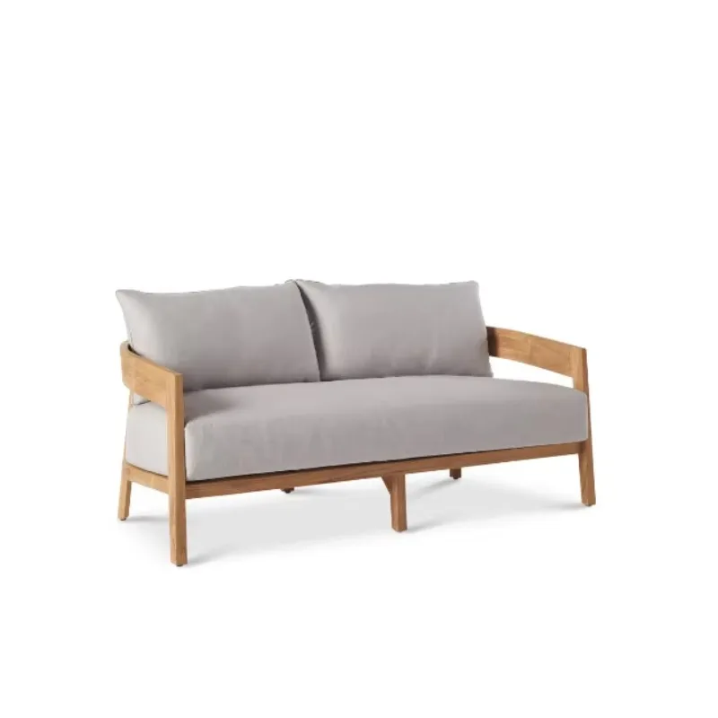 Four Seasons Hotel at The Surf Club Solid Teak Wood Outdoor Garden Sofa 2 Seater Tropical Design Weather Resistant Cushions