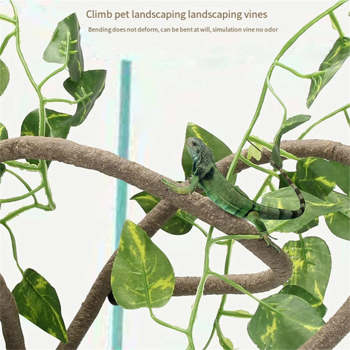 Reptile Bend-A-Branch Vines Flexible Leaves Pet Habitat Decor Climber Jungle Long Vines for Climbing Gecko Lizard