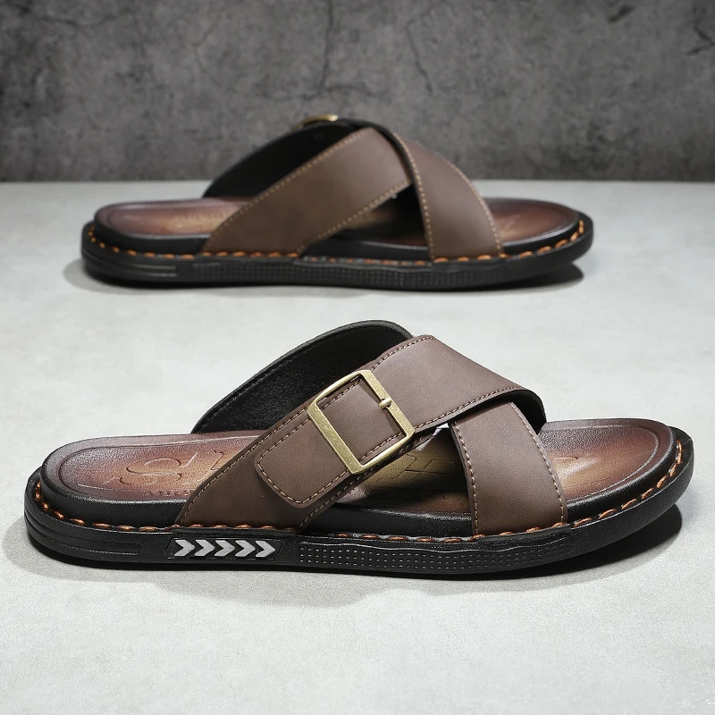 

Handmade Sewing Craft One Strap Slides Summer Breathable Comfort Outdoor Slippers