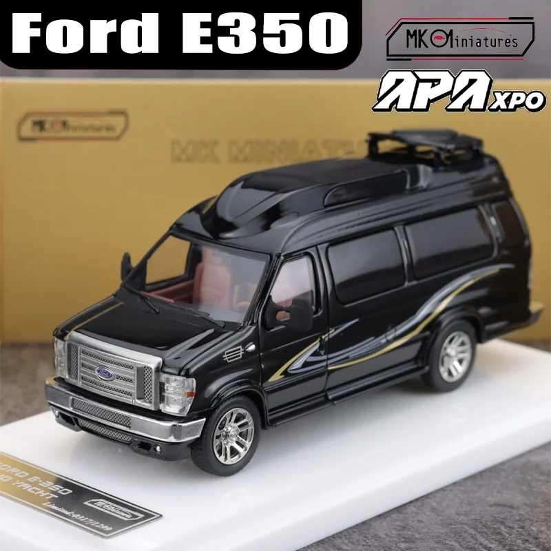 MK 1/64 Ford E350 APAxpo Liga Veículo de Motor Brinquedo Fundição de Modelo de Metal Coleção Menino Presentes de Natal