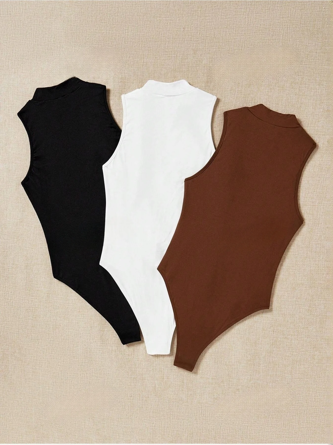 3PC plus size women's 3-piece set, casual, elegant, fashionable sleeveless solid color round neck jumpsuit 3-piece set view 2