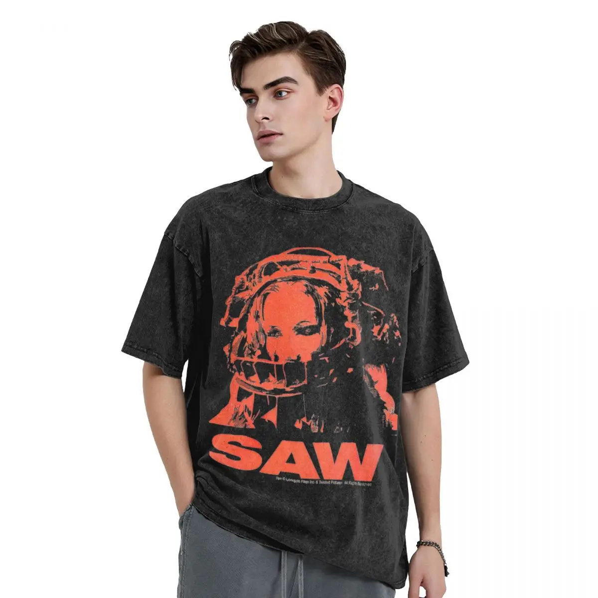 Saw Make Movie T Shirt Washed 100% Cotton Harajuku T-Shirts Horror Movie Billy Vintage for Men Women Tops Streetwear Tops Tees