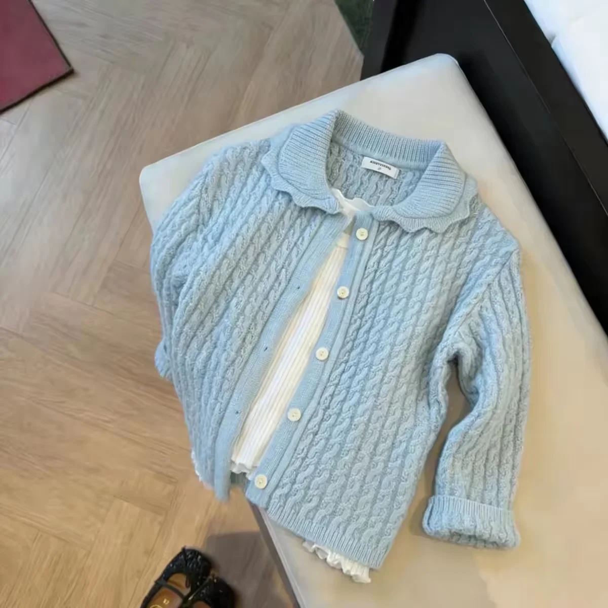 Girls' Spring and Autumn Set New Children's Sweater Cardigan Jeans Two Piece Set 80-140CM