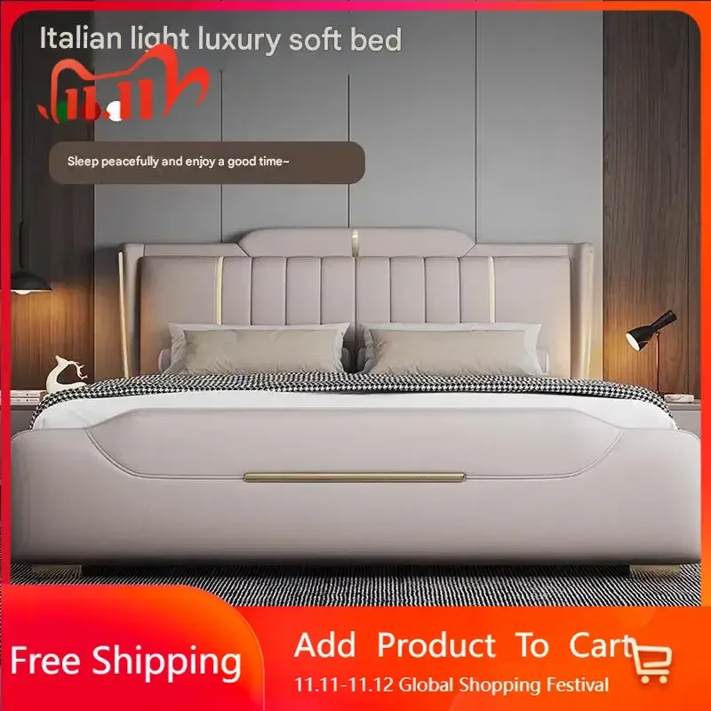 

Double Aesthetic Bed Desk Nordic Hospital Travel Ergonomic Coffee Office Creative Tatami Show Letto Matrimoniale Room Furniture